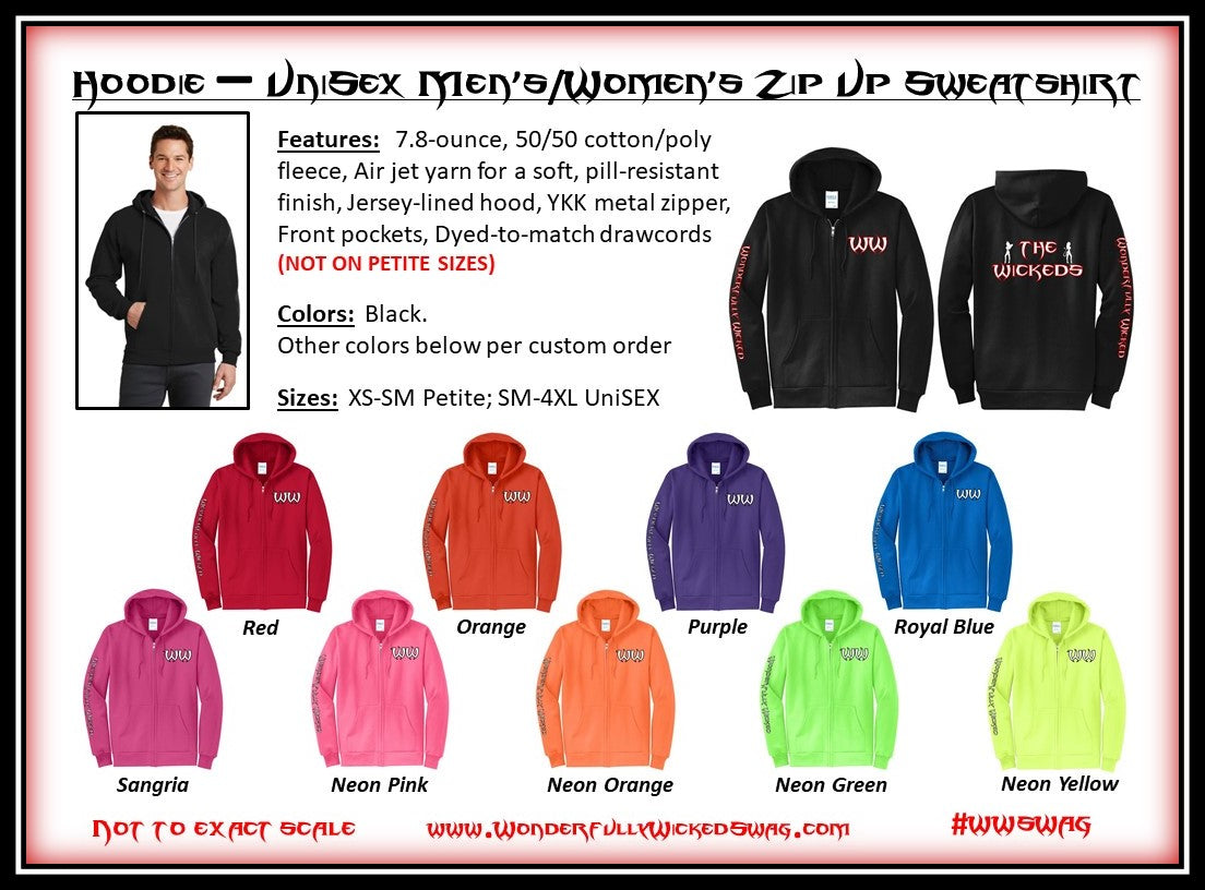Hoodie - UniSex Men's & Women's Zip Up Sweatshirt – WW Swag